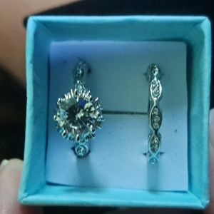 Wedding set .925 silver cubic zirconia diamond ring set.